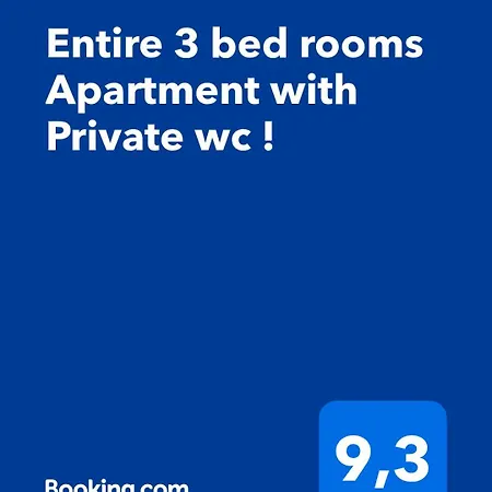 Appartement Entire 3 Bed With Private Wc ! *